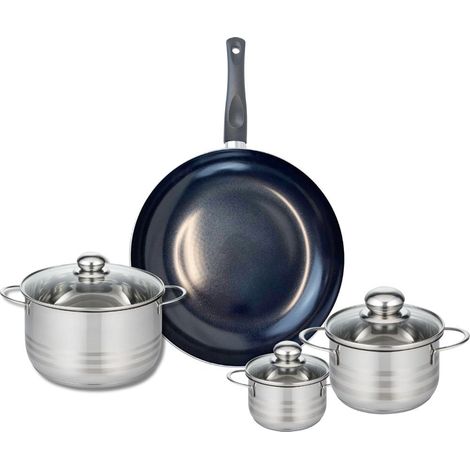 Ensemble de 1 Poêle de cuisson 32 cm et 3 faitouts 12, 16 et 20 cm Elo Prima Brillant (1/5)