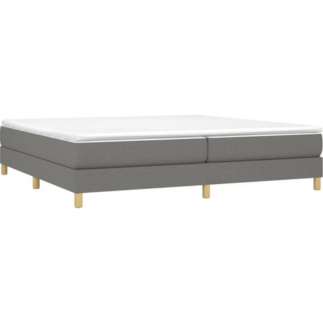 Estructura de cama con somier tela gris oscuro 200x200 cm vidaXL