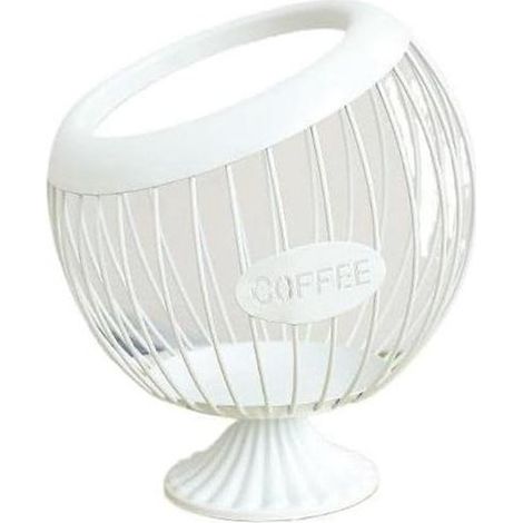 Panier à bonbons - Décoration - Décoration de salon - Panier de rangement pour capsules de café - Panier de rangement pour en-cas et fruits secs - En alliage - 23 x 19,5 x 19,5 cm - Blanc (1/5)