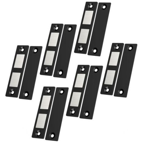Lot de 6 Ultra Mince Aimant Porte Placard Puissant Loquet de Porte Magnétique pour Porte d'armoire, Aimant Fermeture pour Porte Coulissant Aimant Placard de Cuisine, Maison, Tiroir, Noir (1/5)
