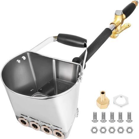 Spritzpistole für Putz, Beton, Mörtel und Kalk zum Streichen von Wänden, Silber (1/5)