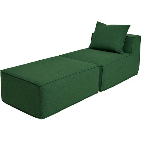 Chaise longue/accessoires pour canapé HWC-O54, fauteuil ottomane récamiére, tissu/textile (300 g/m2) (1/5)