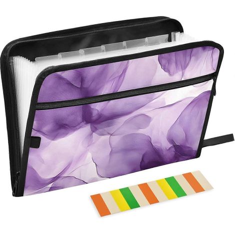Chemises extensibles format légal Fluid Purple 13 compartiments avec étiquettes (1/5)