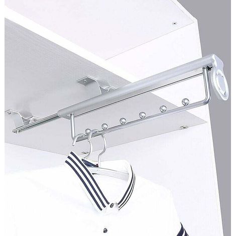 Appendiabiti estraibile resistente, appendiabiti per pantaloni, appendiabiti scorrevole, asta telescopica per armadio, asta appendiabiti per guardaroba, T-Audace -
