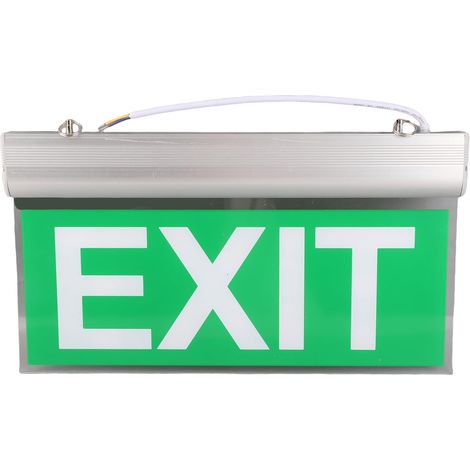 Panneau de Sortie LED avec Lumières de Secours, Lumière de Sortie LED avec Batterie de Secours, câblé, Combo Commercial pour Entreprise, Vert