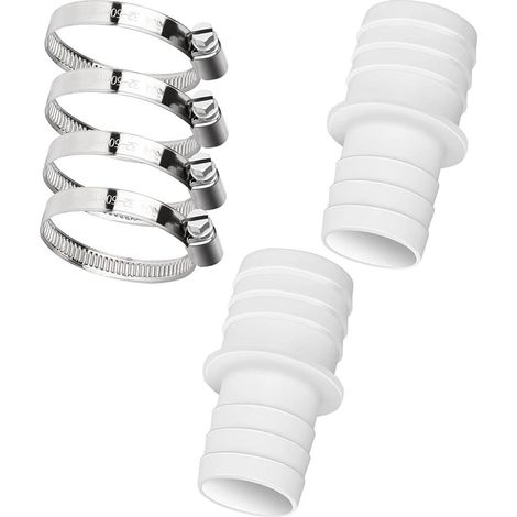 2 Stück Fittings für Schwimmbadrohre mit einem Durchmesser von 32 mm bis 38 mm, 4 Stück Edelstahlbefestigung