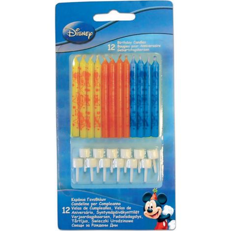 Bougies d'anniversaire Mickey Mouse, 12 pièces. (1/3)