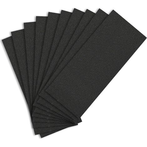 Papier de Verre, 100 Grain Papier Abrasif Eau/Sec 9 x 3,6 pouces, papier à poncer Fin Utilisé pour polir le Métal, le Bois, les Voitures(10 Papier) (1/5)