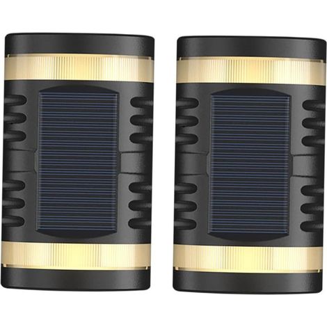 2pièces Applique Solaire Murale Extérieure Étanche Lot De Lampes De Jardin (1/5)