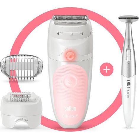 Braun Silk-épil 5 81706349 épilateur 28 pince(s) Blanc, Rose (1/5)