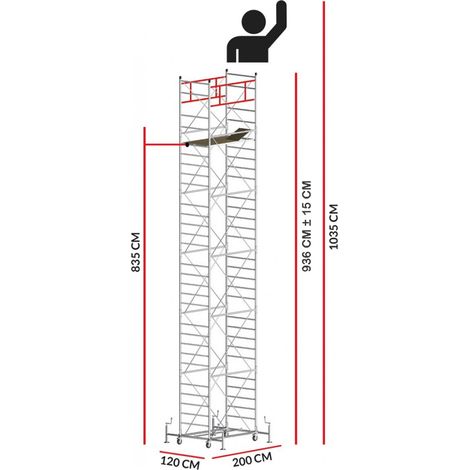 Echafaudage M5 SUPERLUX (Hauteur de travail 10,35 m)