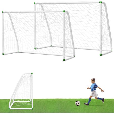 Wolketon Fußballtor PVC-Rahmen mit Schnappsystem Fussballtore für den Garten oder Park 180x120x80cm 2 Stück