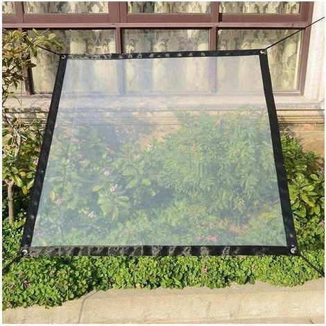 pair Bache Transparente imperméable Tissu de Film de Feuille de bache de Jardin PE avec/Oeillets et lanière Heavy Duty/Anti Gel/Anti-UV/Windproof Plant Isolation Canopy Cover for Greenhouse-1x1m (1/3)