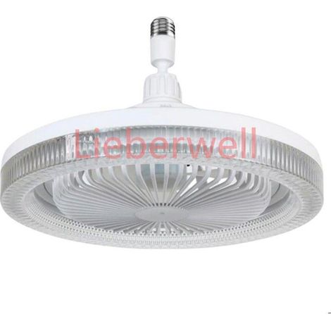 Ventilateur Plafond Avec Lumiere Et Telecommande, Douille E27 Ventilateur Dimmable Plafonnier Avec 30W Lampe, 5 Pales, 3 Vitesses (1/5)