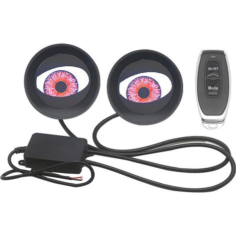 1 paire les yeux du diable lumière pour les voitures 12 V les yeux cool diable avec 6 modes mettent en surbrillance les yeux divas de la mode des yeux de la mode pour les voitures (1/5)