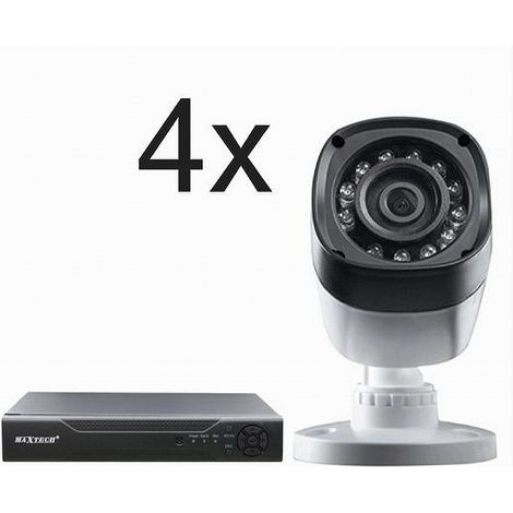 Trade Shop - 4-Kanal 720P DVR Sicherheitskamera-Set Videoüberwachung Maxtech Kit-DVR4 - (1/3)