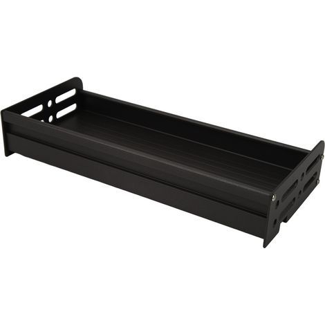 Étagères flottantes en aluminium, étagère de rangement décorative murale pour cuisine, salle de bains, salon, chambre à coucher, noire (1/5)