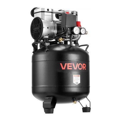 Compresor de Aire 30 L, Motor de 1,5 kW sin Aceite, Caudal de 113 L/min, Presión Máx. 10 Bar, Compresor Silencioso 75 dB, Vertical, para Inflación de Neumáticos Pistola de Pintura Carpintería (1/5)