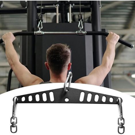 1 Connecteur Machine à Poulies Acier, 38cm Noir, Montage Mur Porte, Musculation Domicile, Tractions Rowing (1/5)