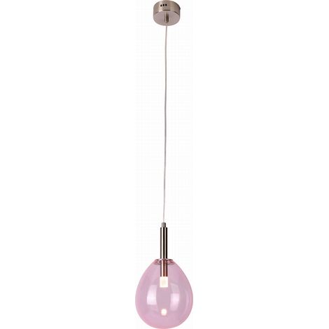 Lampada a sospensione Candellux Lukka LED 6W Ø18 cromo rosa