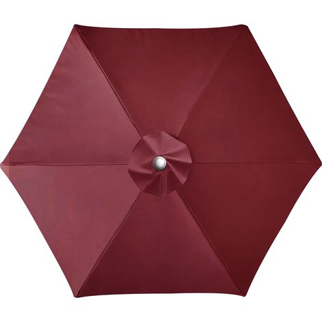 (Rouge foncé, 3M, 6 côtes) Tissu polyester, tissu de remplacement pour parasols de terrasse extérieurs, imperméable et pare-soleil. (1/5)