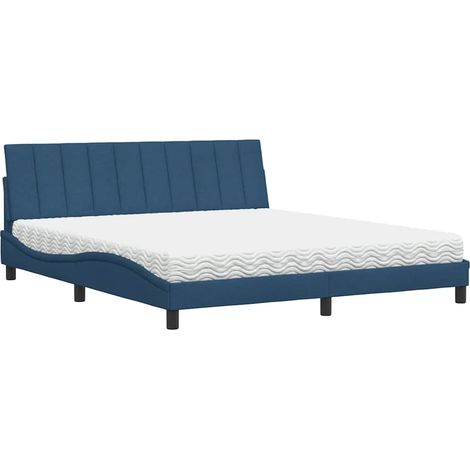 Maison Exclusive - Letto con Materasso Hanko Blu 180x200 cm in Tessuto