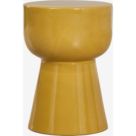 Table d'appoint ronde Ø35 cm en dolomite Kaly SKLUM Moutarde dorée (1/5)