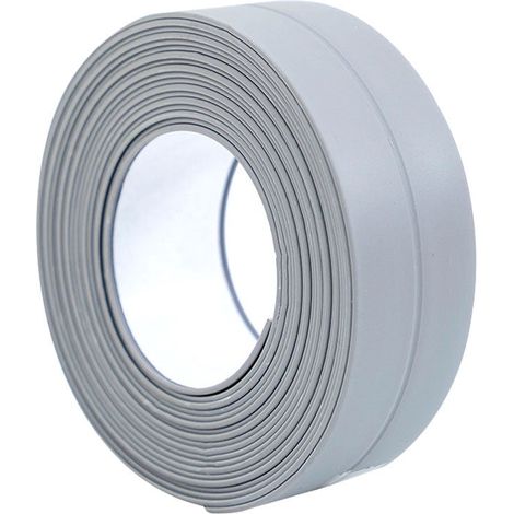 Bande D Etanchéité PVC - Pour Joint De Baignoire Et Lavabo - Coupe Facile Et Pliage À 90° - Gris - 330 X 2,2 Cm (1/5)