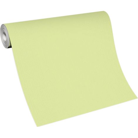 BRICOFLOR Papier Peint vert anis  Tapisserie unie verte pour cuisine, chambre & plus  Papier Peint intissé monochrome vert anis (1/4)