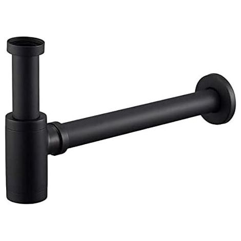 Brass Sink Trap, Universal Siphon Design, 1 1/4 x 32 mm, Adjustable, Anti-Odor, Matte Black