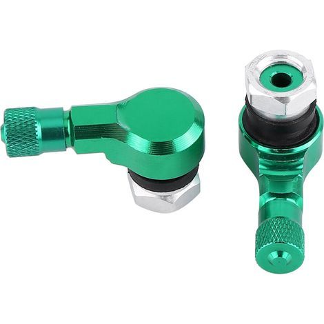 Indispensable en voyage : valve en aluminium à 90 degrés pour vérifier la pression des pneus. (1/2)