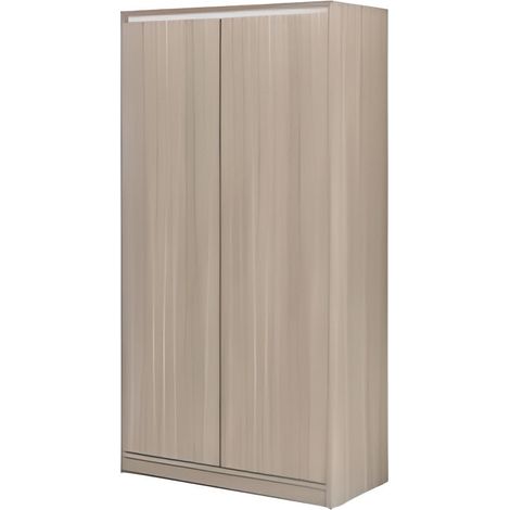 Armoire / placard de rangement de 2 portes coloris Chêne / Blanc - Longueur 77 x profondeur 39 x hauteur 147 cm -PEGANE-