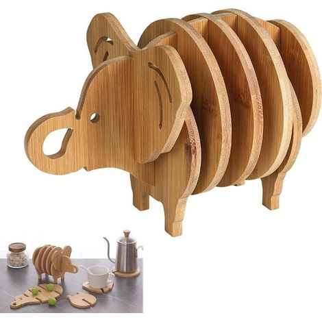 Coasters, Bamboo Drink Coasters, Table Mats, Protect Your Desk from Scratches or Scuffs, Suitable for Cafe, Restaurant, Office Decoration, 8 Pieces (1/4)
