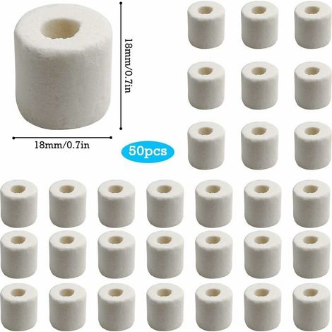 Perle Ceramique Efficaces Naturelle Perles de Céramique Filtration Eau pour Tous Les Types d'aquariums et Bassins Stabiliser Le pH de l'eau (50pcs,Blanc) (1/5)