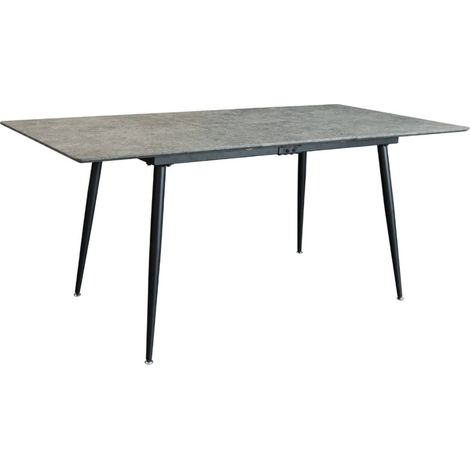 Erweiterbarer Tisch CALDERO 120–160 cm – Moderner Tisch in Stein- und Metall-Optik