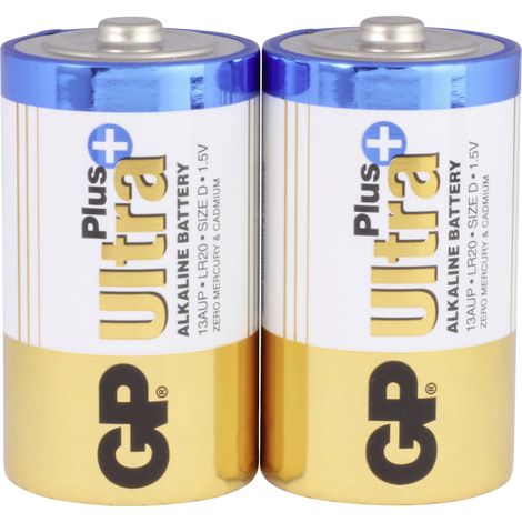Pile alcaline Ultra+ LR20 D 1,5 V 2SZ - GP13AUP-U2 (1/5)