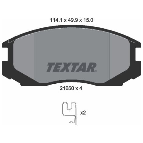 Kit de plaquettes de frein, frein à disque Textar 2165001 DAIHATSU 04465B4010
