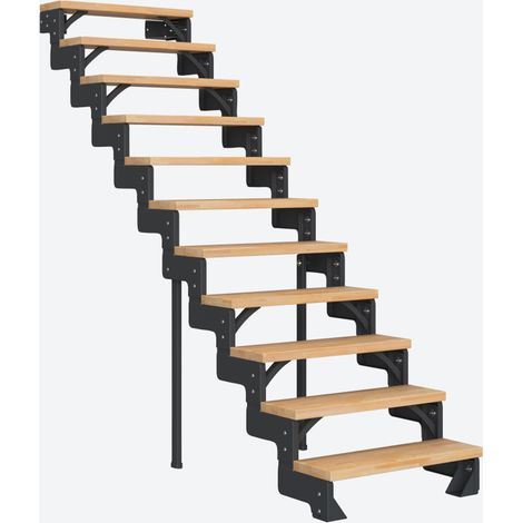 Dolle Modultreppe Gardentop Innen Buche 11 Stufen 198-242cm Geschosshöhe 75cm Stufenbreite ohne Geländer (1/4)