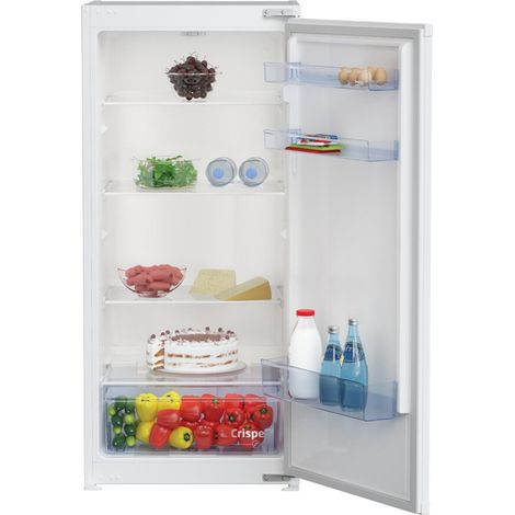Beko – Réfrigérateur 1 porte 198L – Classe E – Statique – 35 dB – Compartiments réversibles et réglables – Étagères en verre