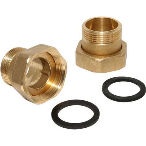 Verschraubung DN32 Verschraubungssatz Anschlussverschraubung G 1 1/4'' x 1'' AG messing flachdichten