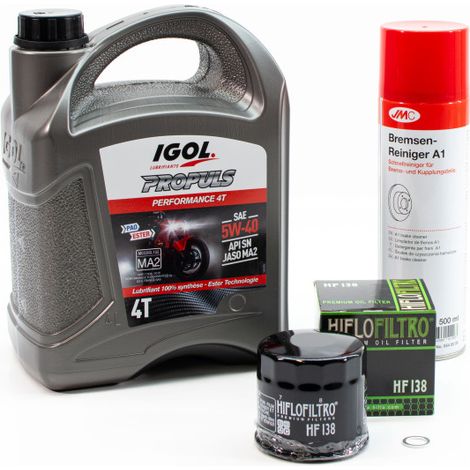 Kit Entretien Vidange Standard pour APRILIA TUONO 1100 V4 de 2015 à 2024 - IGOL PROPULS PERFORMANCE 5W40 4L
