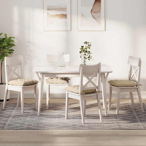 Sitzkissen 4 pcs Creme 40 x 40 x 6 cm Mikrofaser