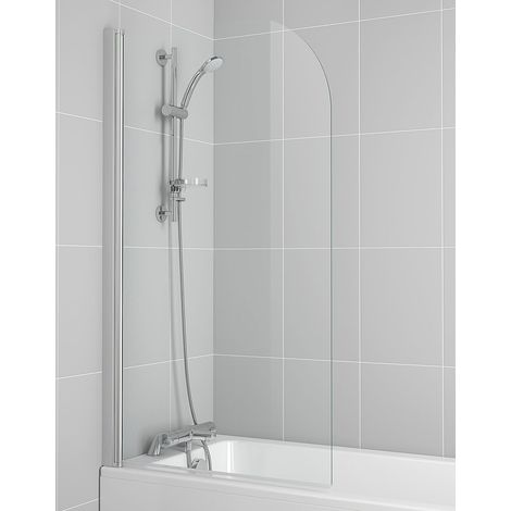 Ideal Standard Connect Round Top Radius Hinged Bath Screen 1410mm H x 820mm W - 5mm Glass (1/5)