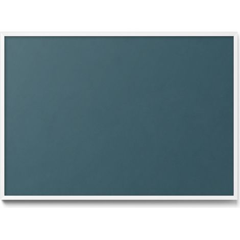 Tableau Magnétique en Métal Tableau pour Magnet - Motif Couleur bleu sarcelle foncé - Minimaliste - Cadre Blanc - 100x70 cm - Plaque Magnétique