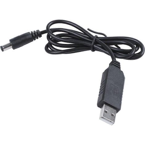 Convertisseur 5 V vers 12 V CC, connecteur mâle cylindrique 2,1 mm x 5,5 mm, câble d'alimentation USB vers CC (1/5)