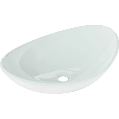 Mexen Sonia lavabo de vidrio sobre encimera 54 x 37 cm, blanco - 24145430 (1/5)
