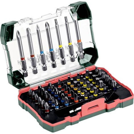 Metabo – Coffret d'embouts pour visseuse 56 pièces 62670200 – Acier chrome-vanadium – Longueur 25/75 mm – Emmanchement 1/4" (1/10)