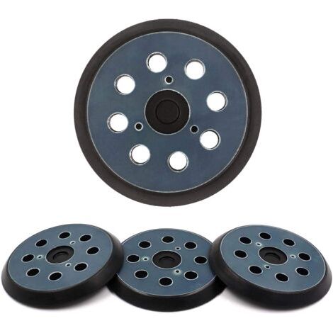 Pair - Lot de 4 tampons de ponçage de rechange à 8 trous de 5 po et plaques arrière de ponçage en boucle pour Makita 743081-8 743051-7, Dewalt 151281-08 DW4388, Porter Cable (1/5)