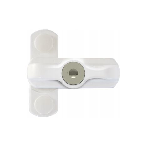 Cerradura de seguridad para ventanas con cerradura blanca (1/4)