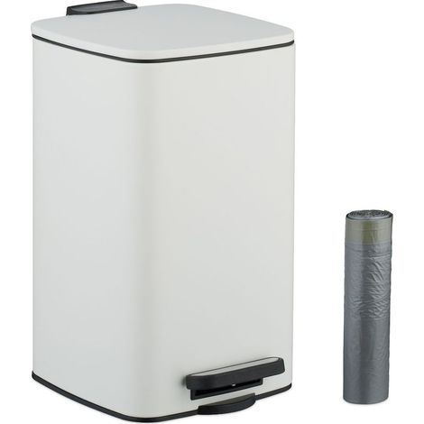 1x Poubelle de salle de bain, 8 litres, avec pédale, couvercle silencieux, seau amovible, pour WC (1/5)